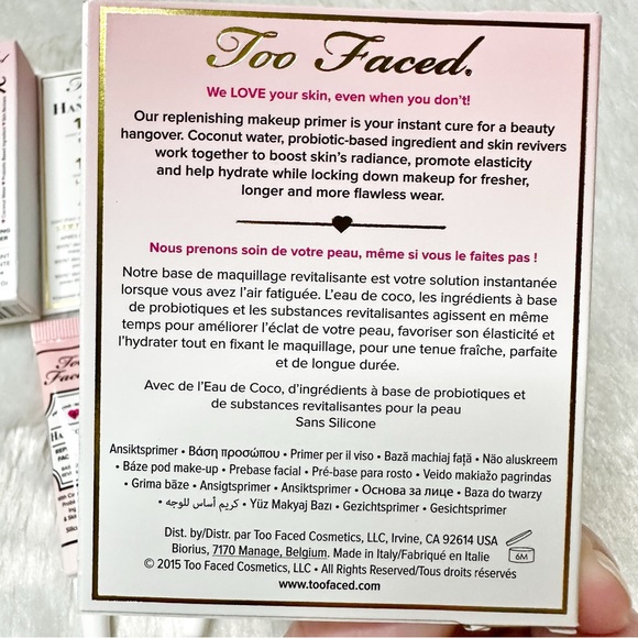 NIB Too Faced X2 Hangover Rx Replenishing Face Primer Mini 5ml Bundle of 2 - Picture 3 of 5